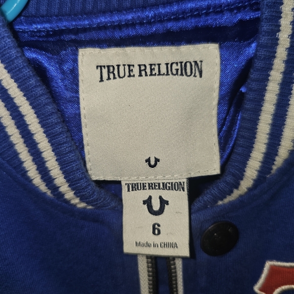 True Religion Blue and Gray Jacket with Red Accents - Picture 9 of 11